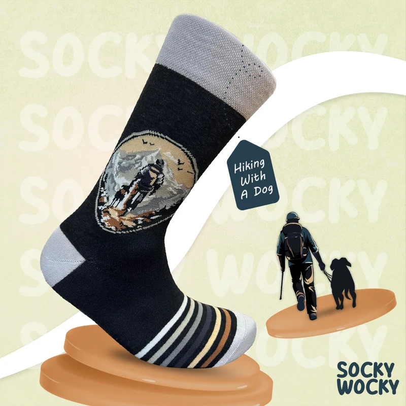 Hiking With a Dog Socks Outdoor Adventure Edition