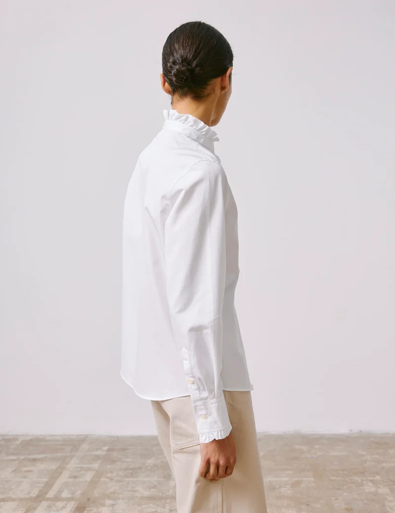 Chemise Louison gorge cachée blanche