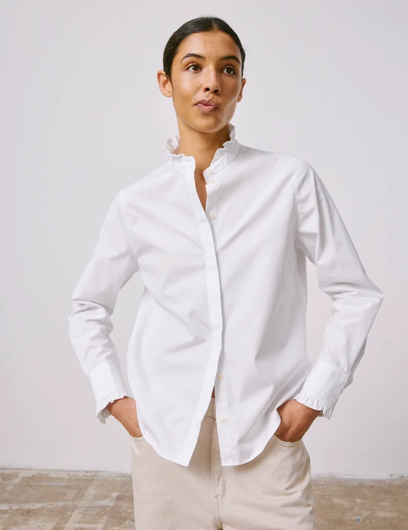 Chemise Louison gorge cachée blanche