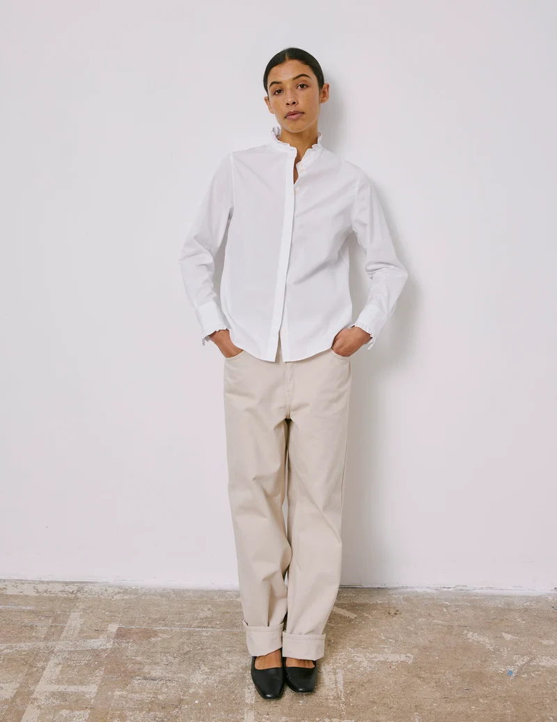 Chemise Louison gorge cachée blanche