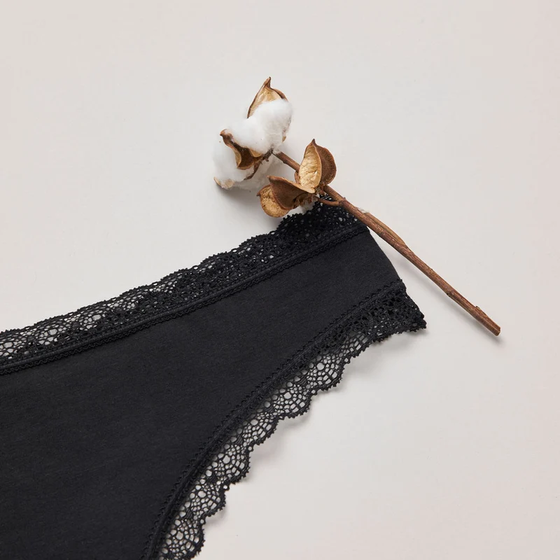 Tangas mit Spitze | Schwarz