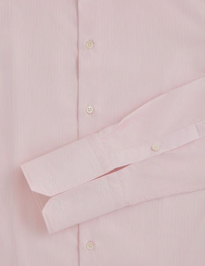 Chemise semi-ajustée rayée rose
