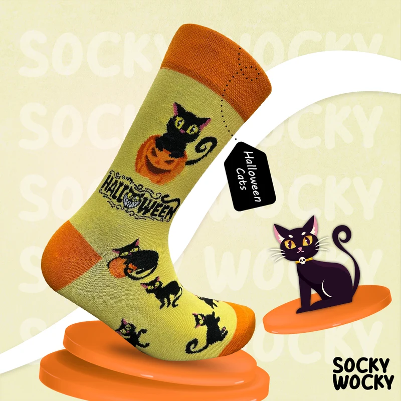 Halloween Cats Socks Spooky Animal Series