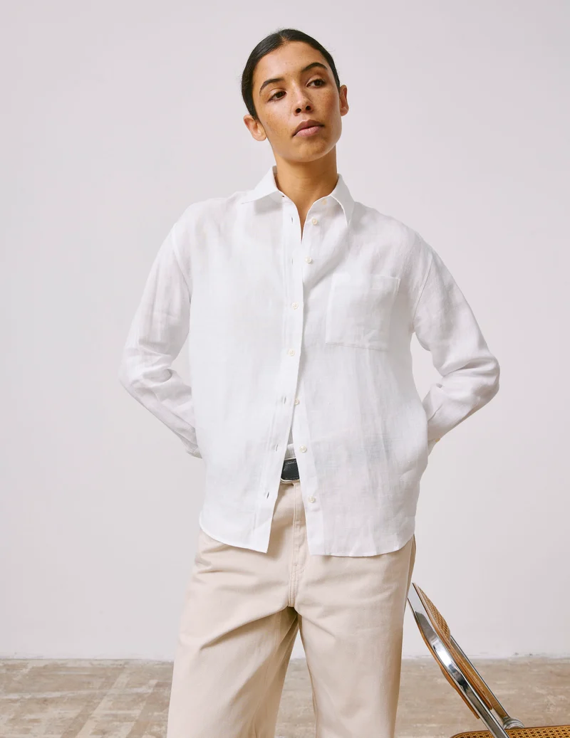 Chemise Charlotte en lin blanche