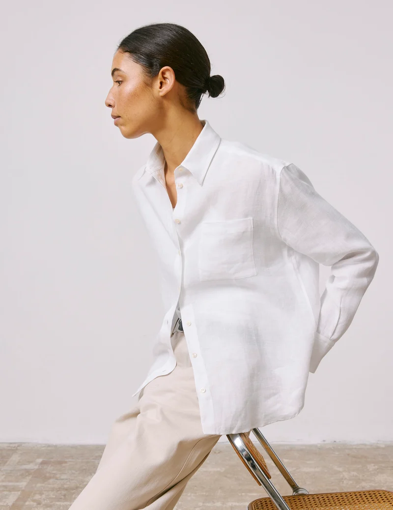 Chemise Charlotte en lin blanche