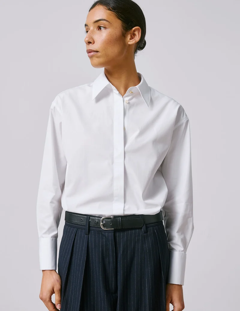 Chemise Hillie gorge cachée blanche