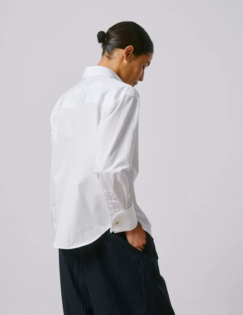 Chemise Hillie gorge cachée blanche