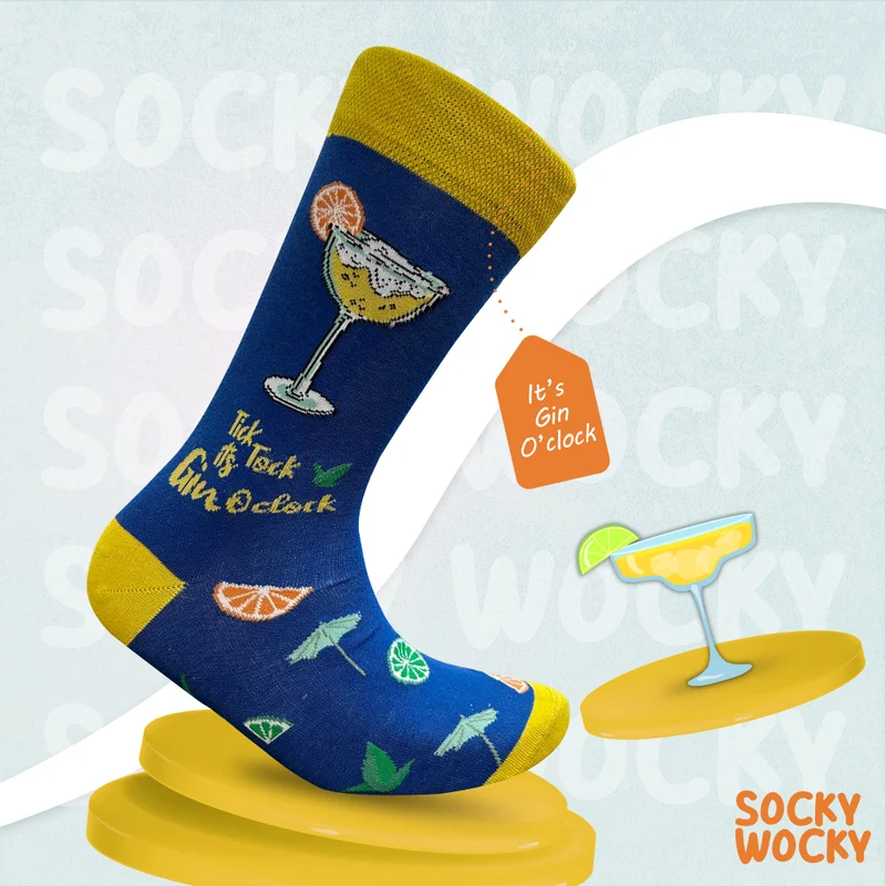 It’s Gin O’clock Socks Cocktail Time Series