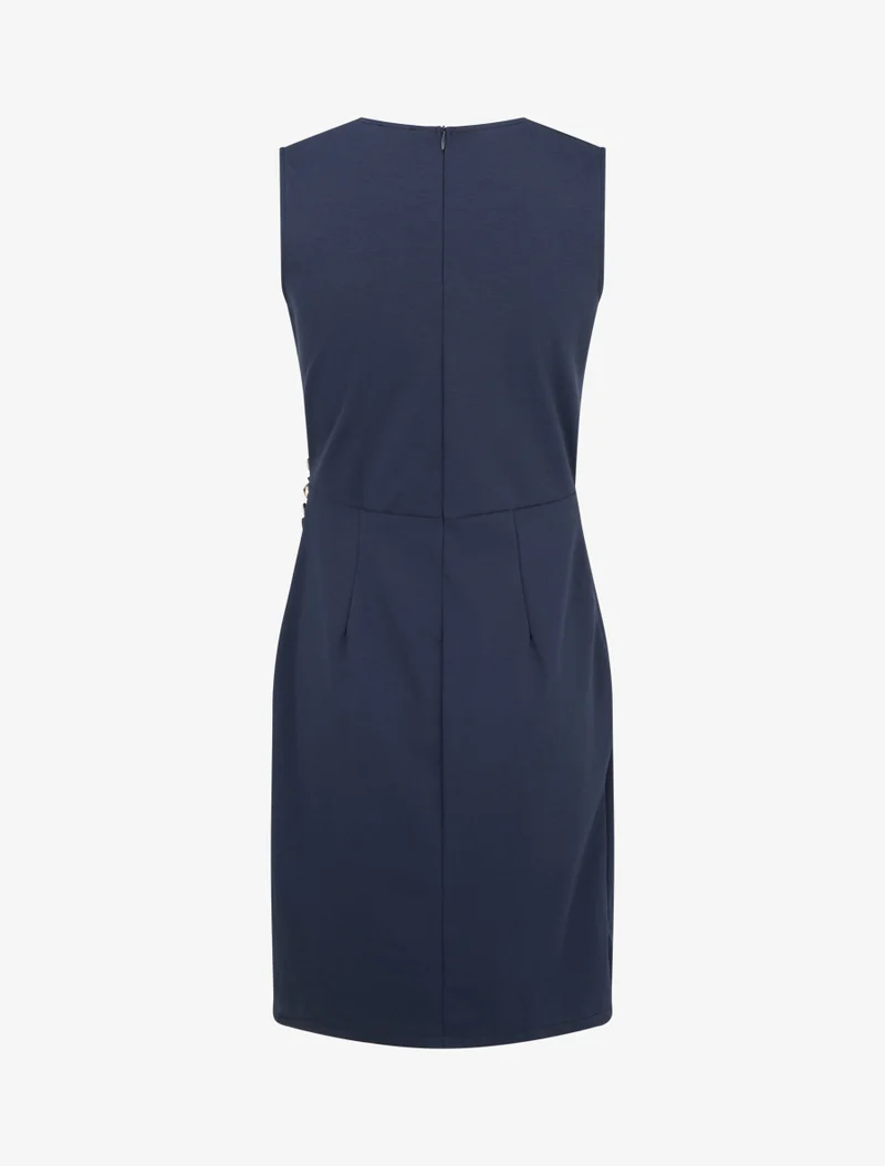 Ärmelloses Wickelkleid - Marine