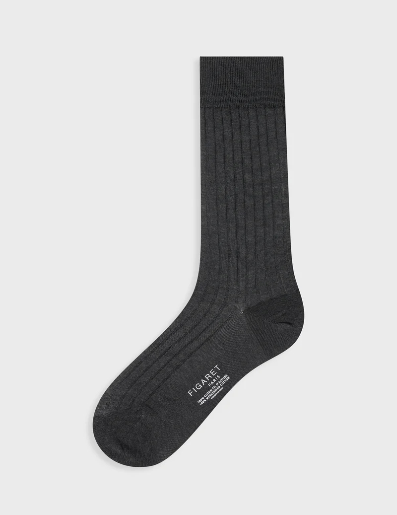 Chaussettes en fil d'Ecosse anthracite