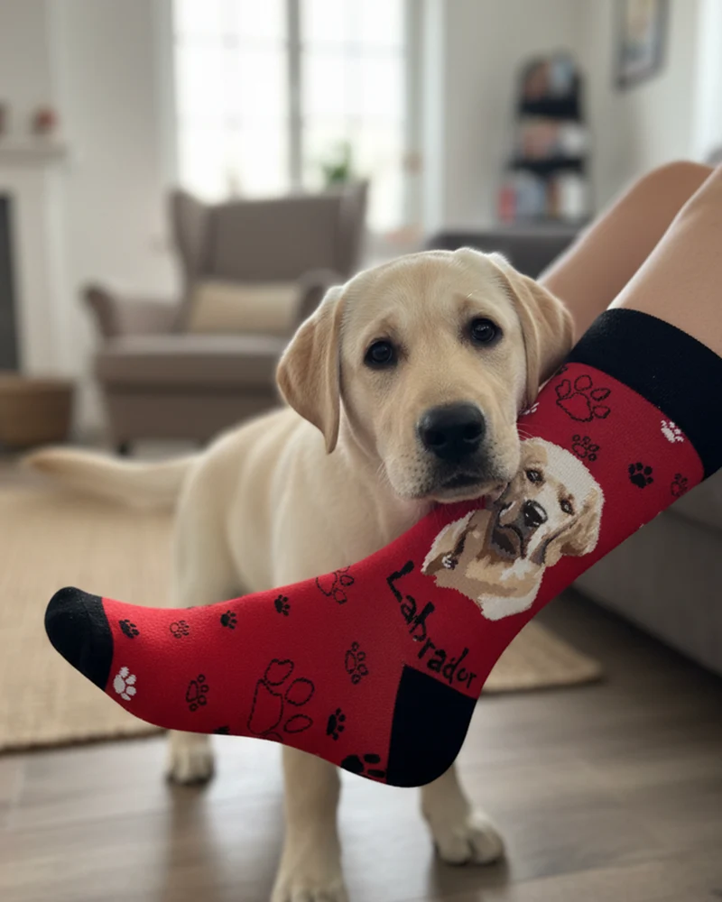 Labrador Cream Socks Dog Breed Series