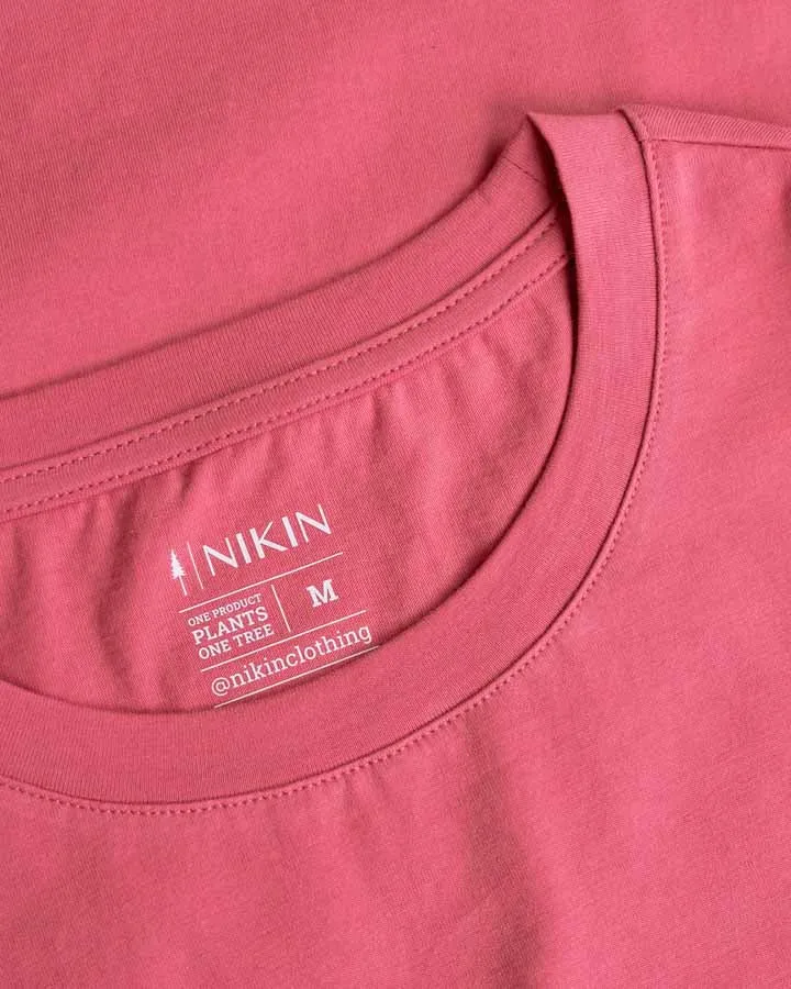 Rosa T-Shirt TreeShirt Pocket Mono Relaxed aus 100% recycelter Baumwolle von Nikin