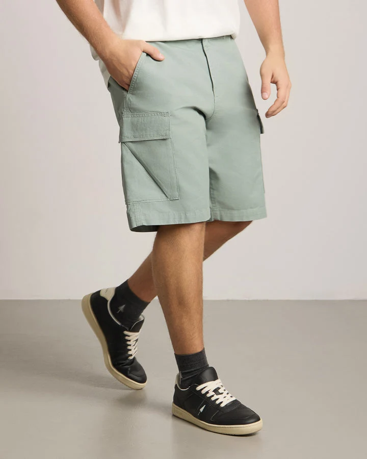 Grüngraue Shorts TreeShorts ReCotton Cargo aus 100% recycelter Baumwolle von Nikin