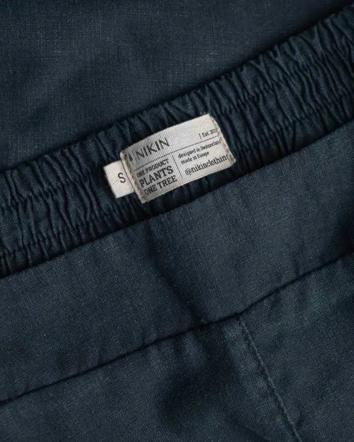 Dunkelblaue Shorts TreeShorts aus Hanf & Baumwolle von Nikin