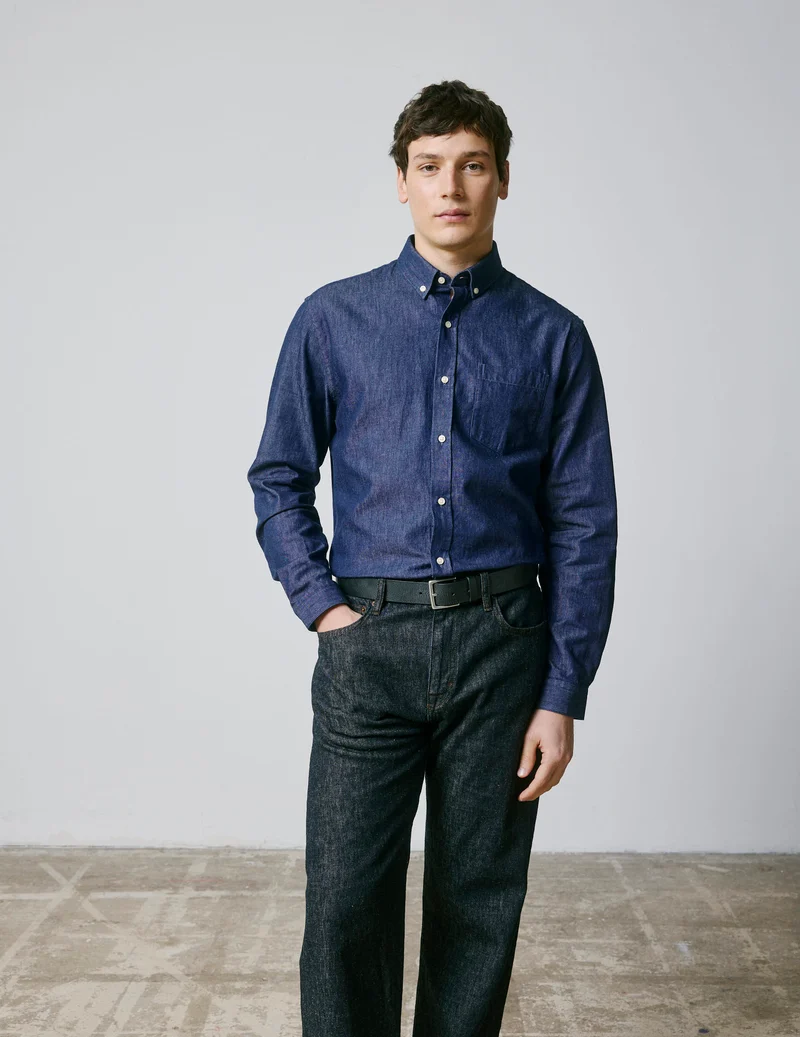 Chemise gabriel en denim bleu marine