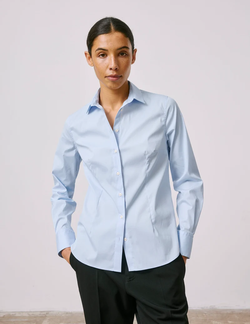 Chemise Anais stretch bleue