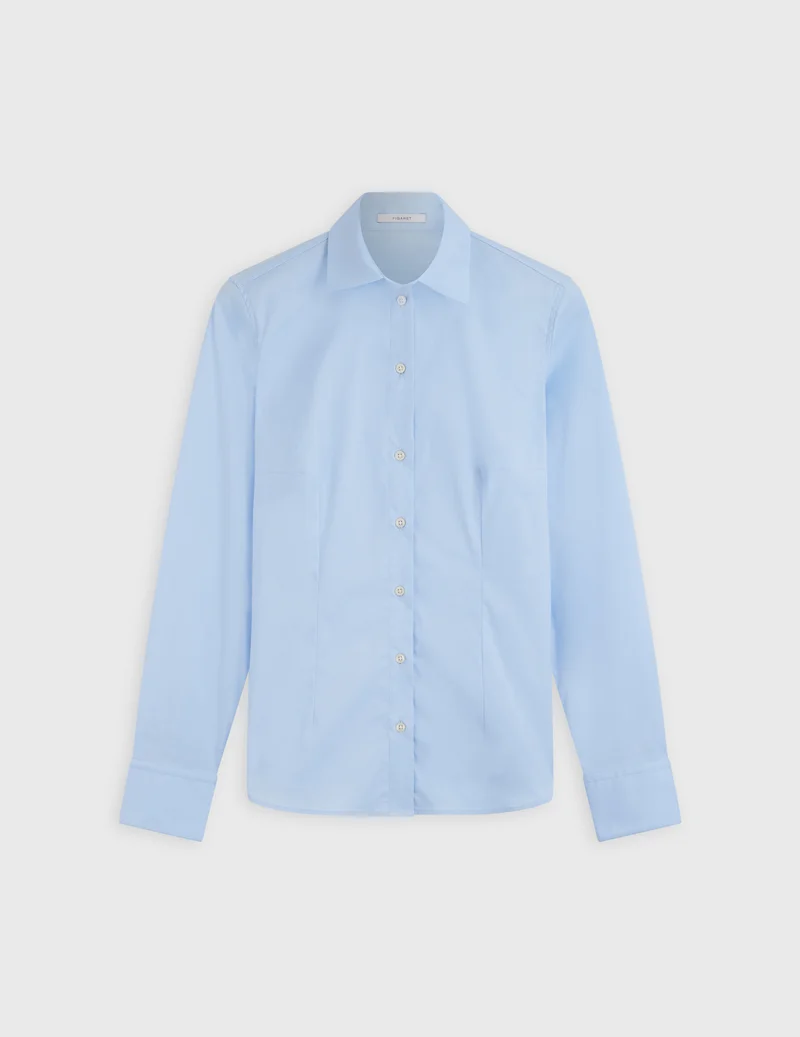 Chemise Anais stretch bleue