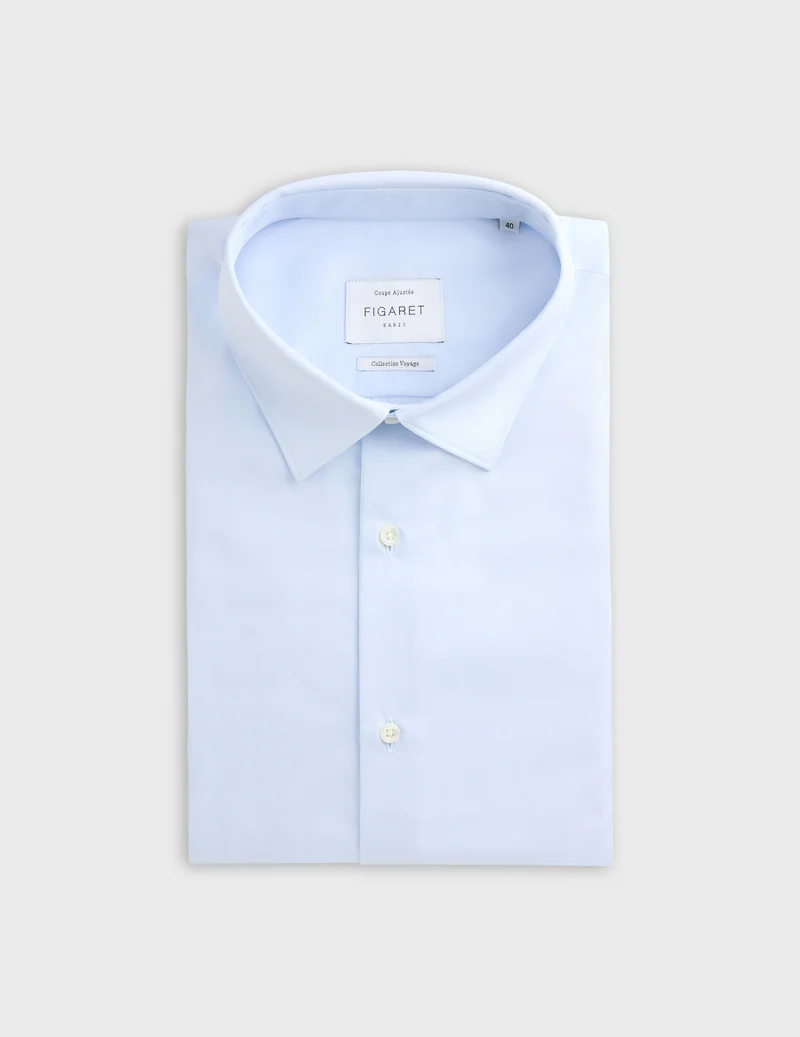 Chemise ajustée Voyage bleue