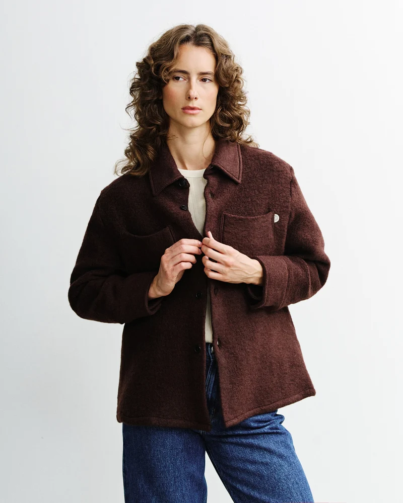 Braunes Hemd Overshirt aus Bio-Wolle von Rotholz