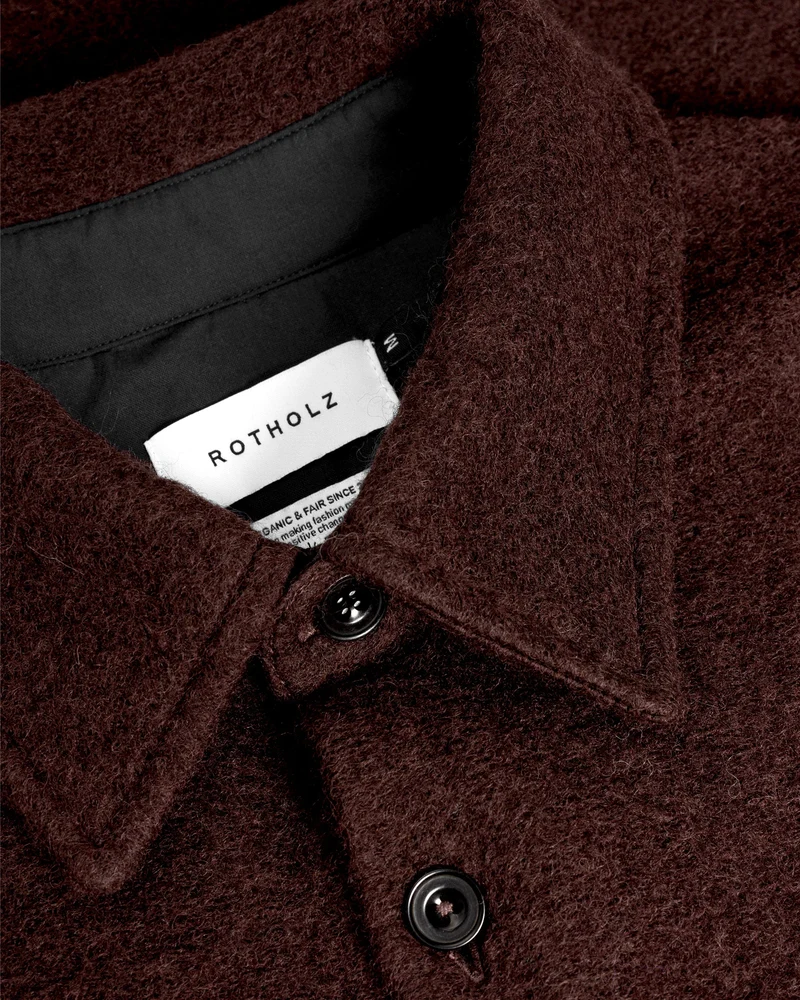 Braunes Hemd Overshirt aus Bio-Wolle von Rotholz