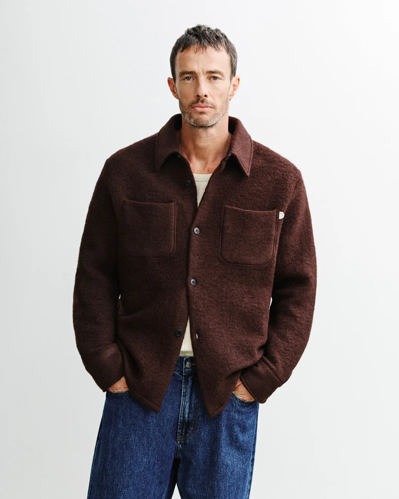 Braunes Hemd Overshirt aus Bio-Wolle von Rotholz