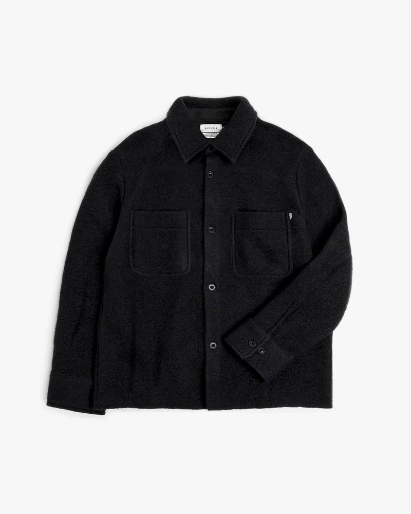 Schwarzes Hemd Overshirt aus Bio-Wolle von Rotholz