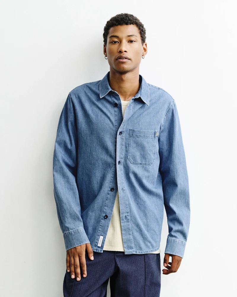 Blaues Hemd Denim aus Bio-Baumwolle von Rotholz