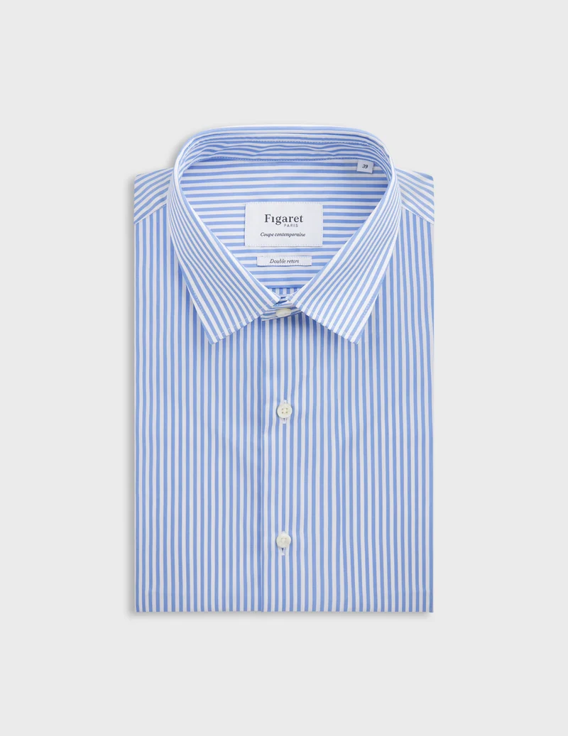 Chemise Semi-ajustée rayée bleue