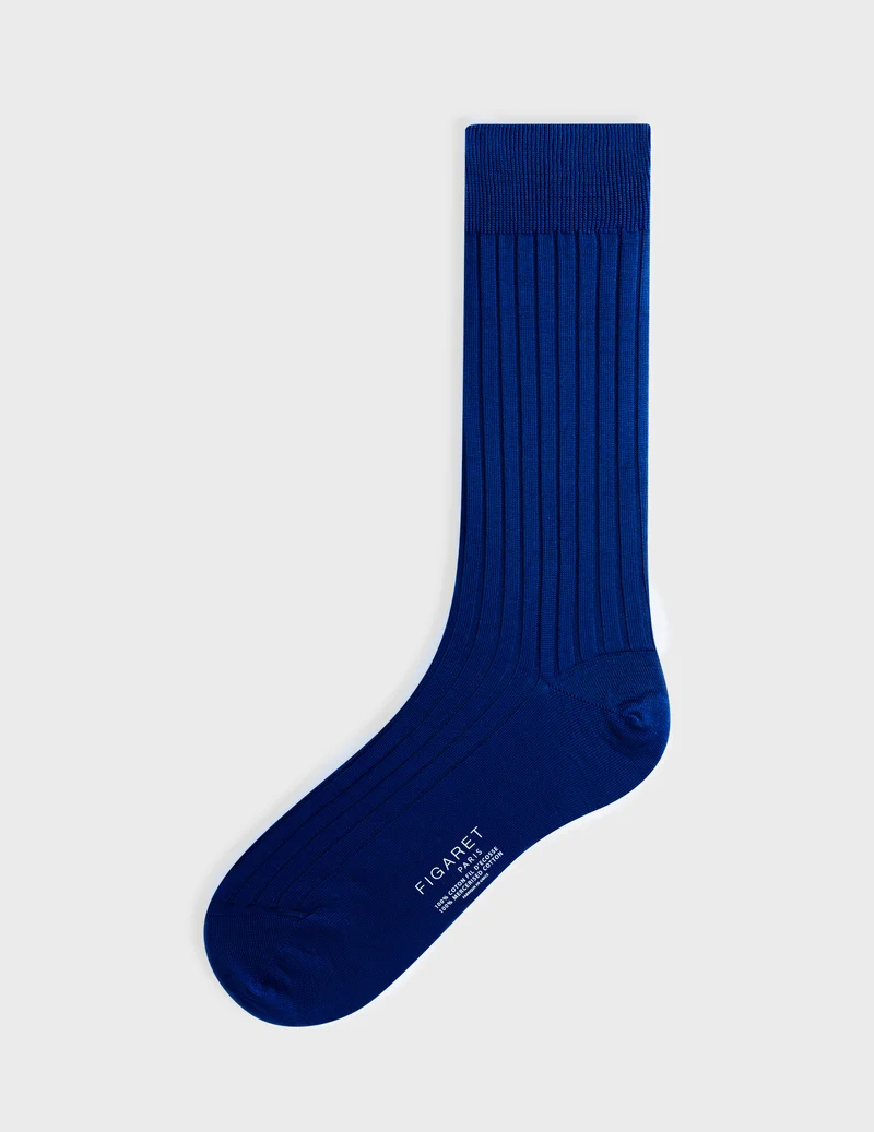 Chaussettes en fil d'Ecosse bleu foncé