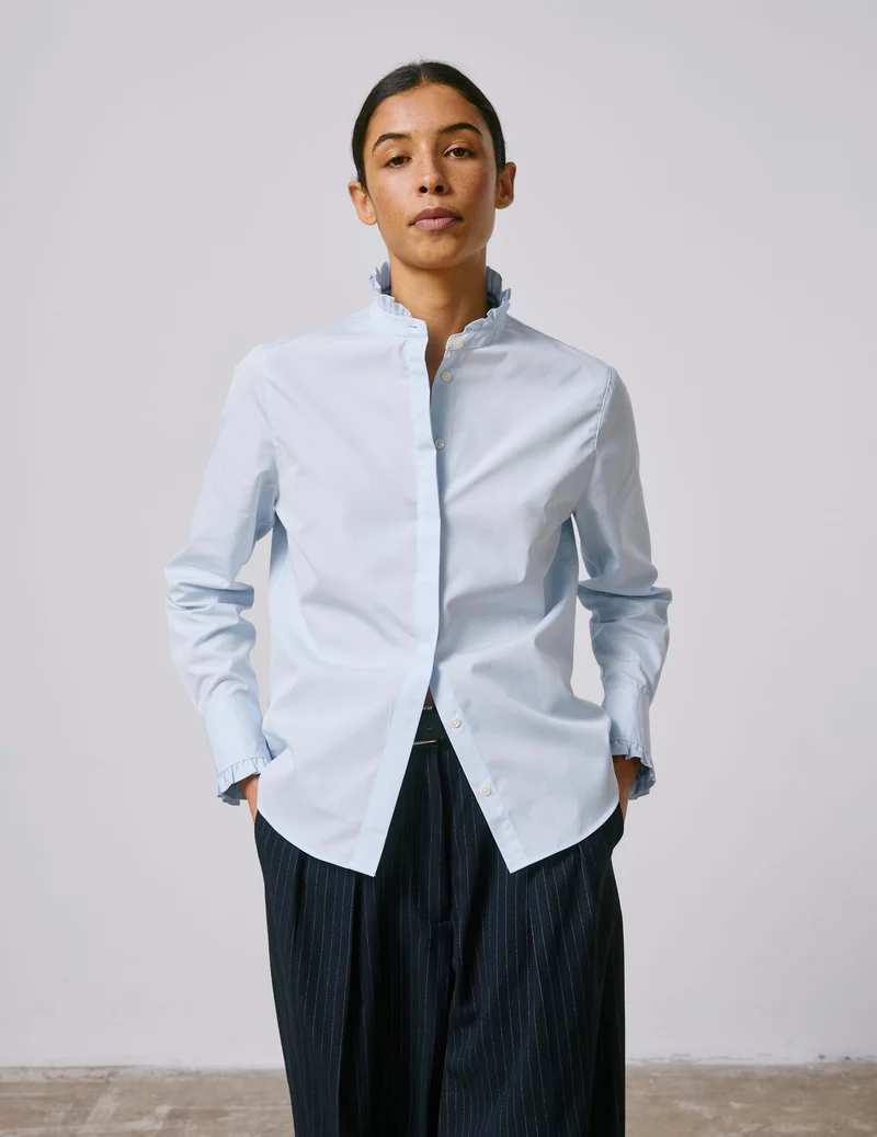 Chemise Louison gorge cachée bleue