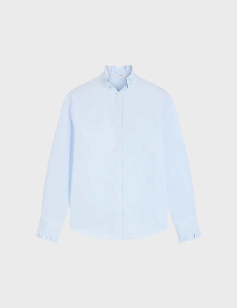 Chemise Louison gorge cachée bleue