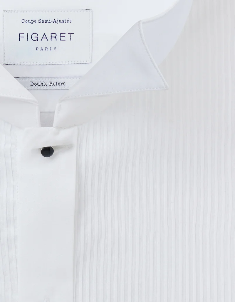 Chemise Semi-ajustée à plastron blanche