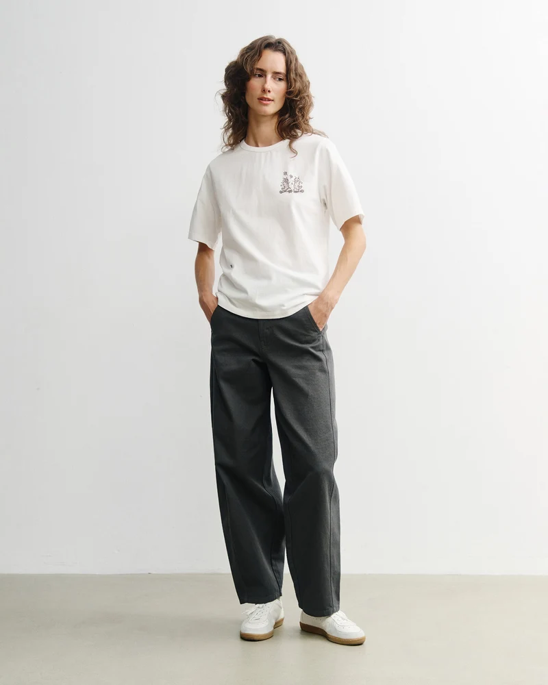 Weisses T-Shirt Caterpillar aus Bio-Baumwolle von Rotholz