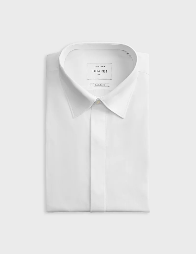 Chemise Ajustée gorge cachée blanche