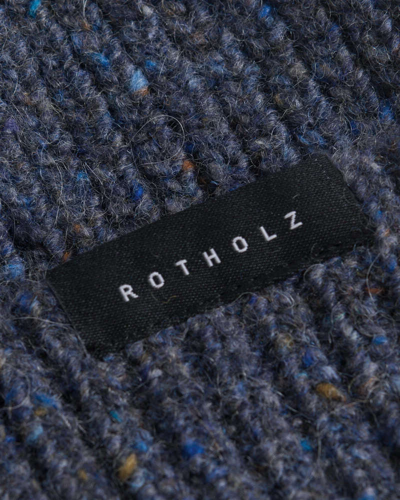 Blaue Kurze Mütze aus Merinowolle von Rotholz