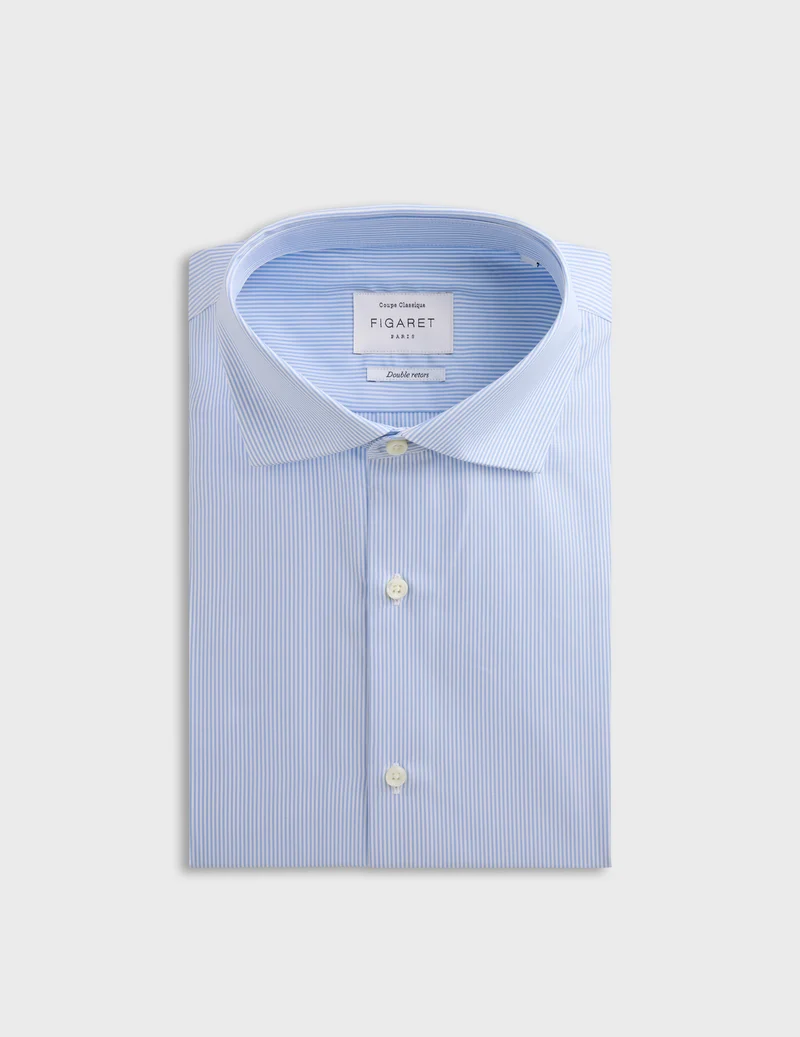 Chemise Classique rayée bleue
