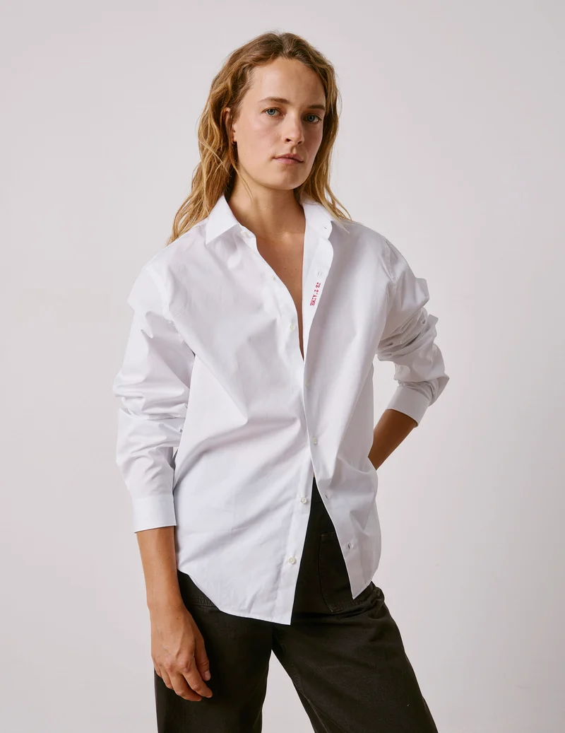 Chemise mixte "Je t'aime" blanche