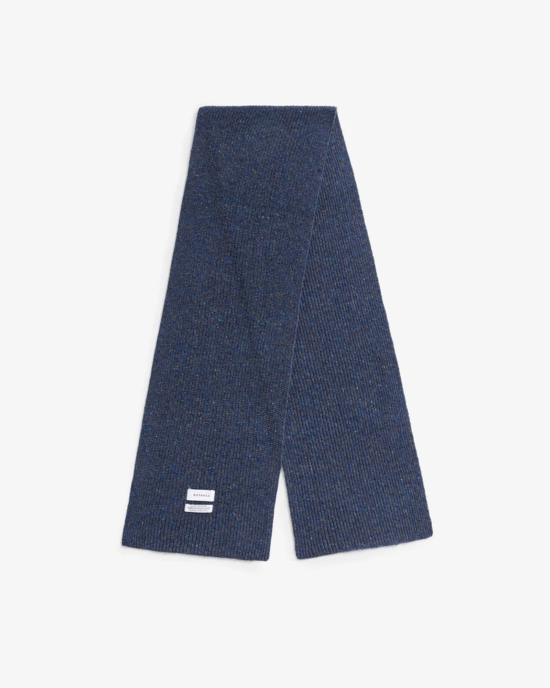 Blauer Schal gestrickt aus Merinowolle von Rotholz