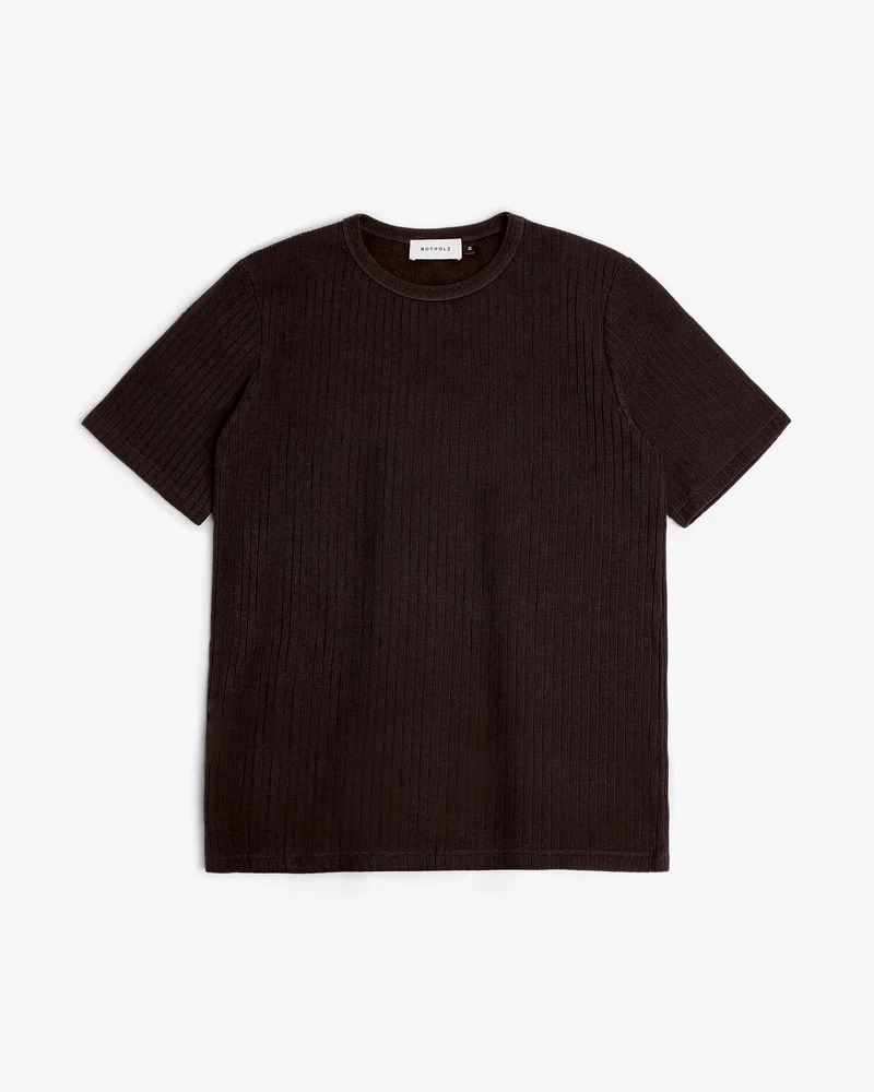 Braunes T-Shirt Gerippt aus Bio-Baumwolle von Rotholz