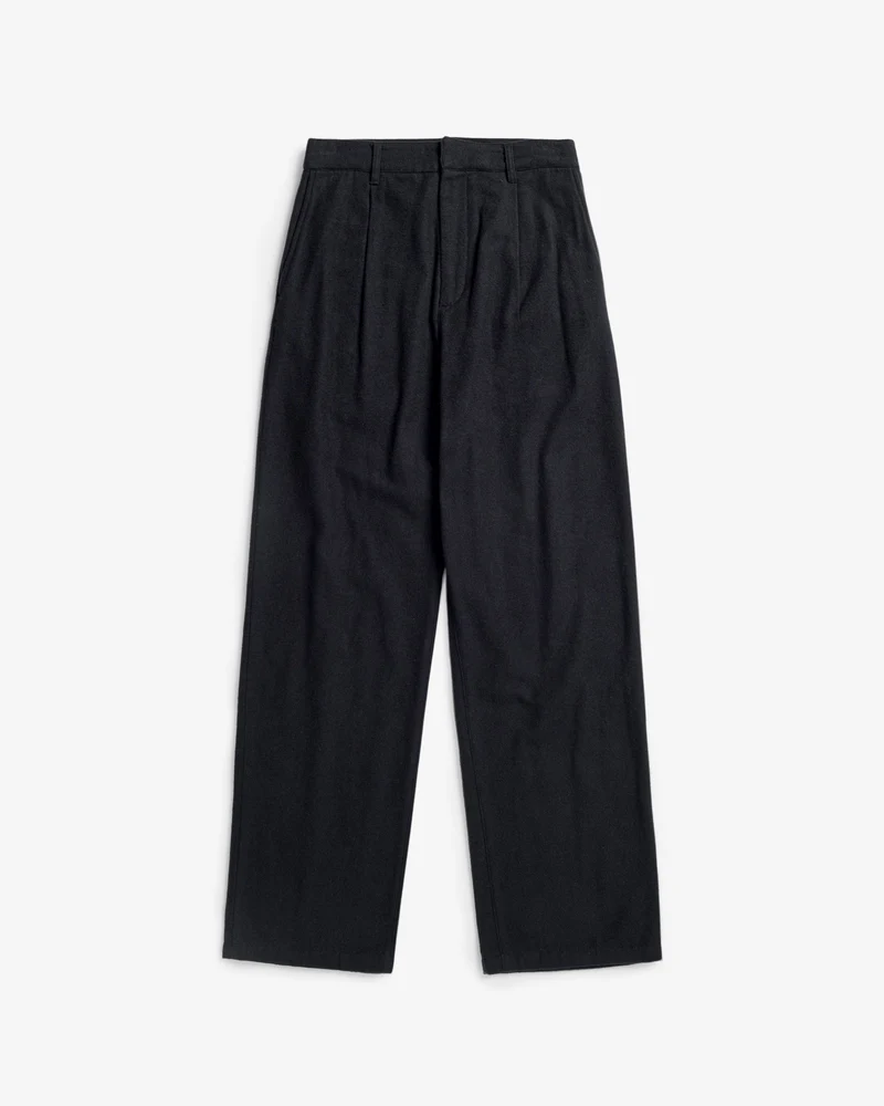 Schwarze Flanellhose High-Waist aus 100% Bio-Baumwolle von Rotholz