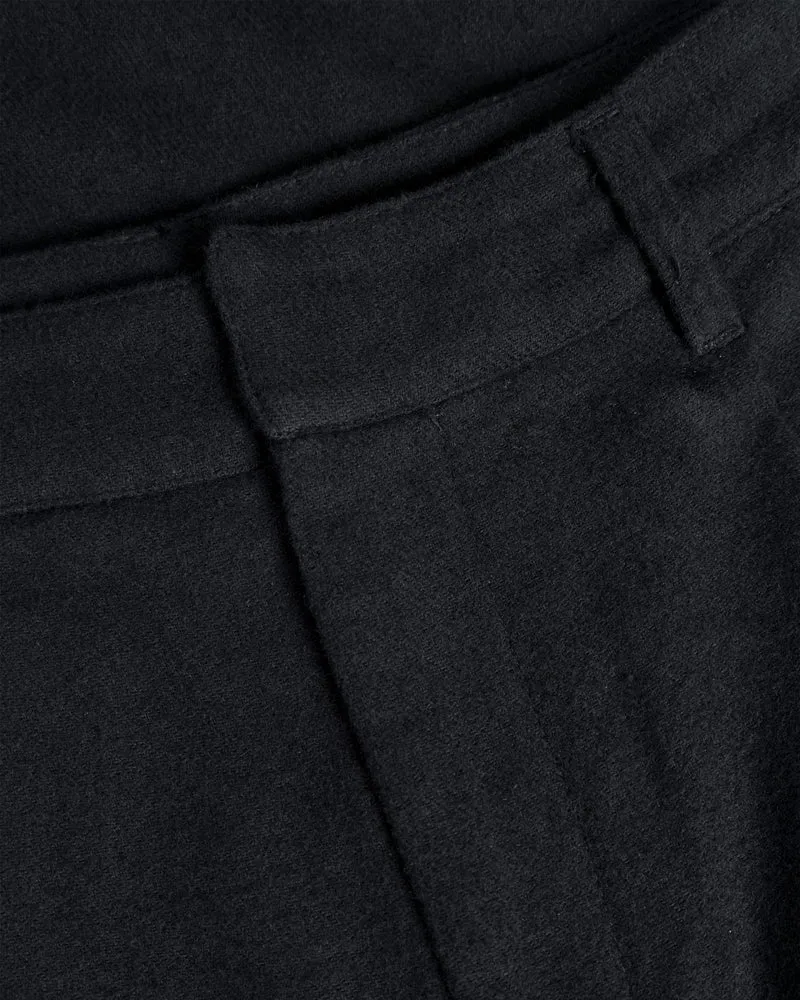 Schwarze Flanellhose High-Waist aus 100% Bio-Baumwolle von Rotholz