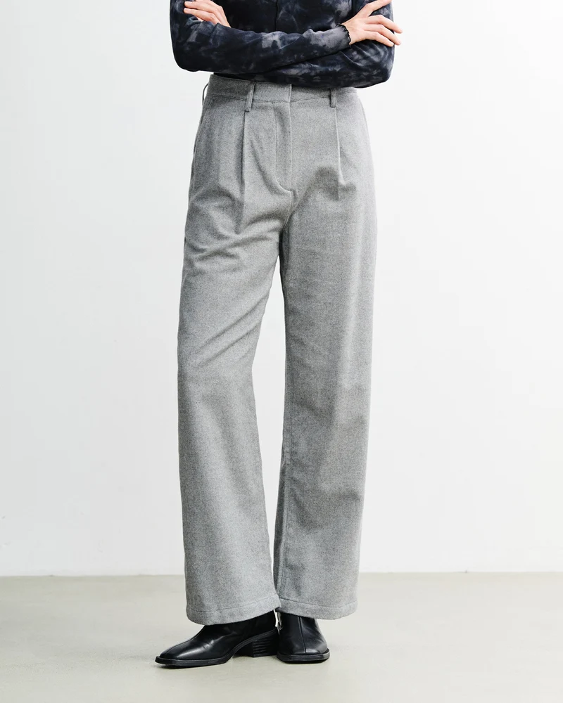 Graue Flanellhose High Waist aus 100% Bio-Baumwolle von Rotholz