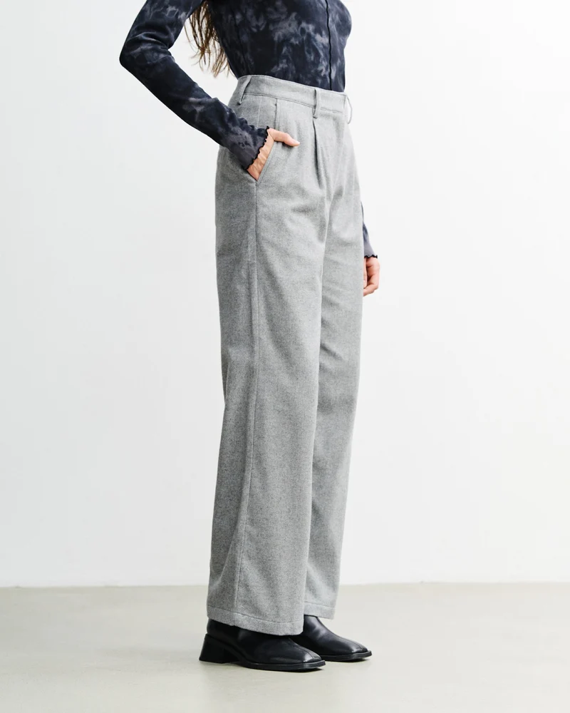 Graue Flanellhose High Waist aus 100% Bio-Baumwolle von Rotholz