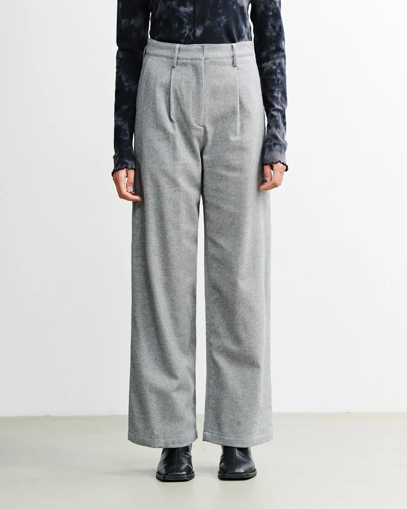 Graue Flanellhose High Waist aus 100% Bio-Baumwolle von Rotholz