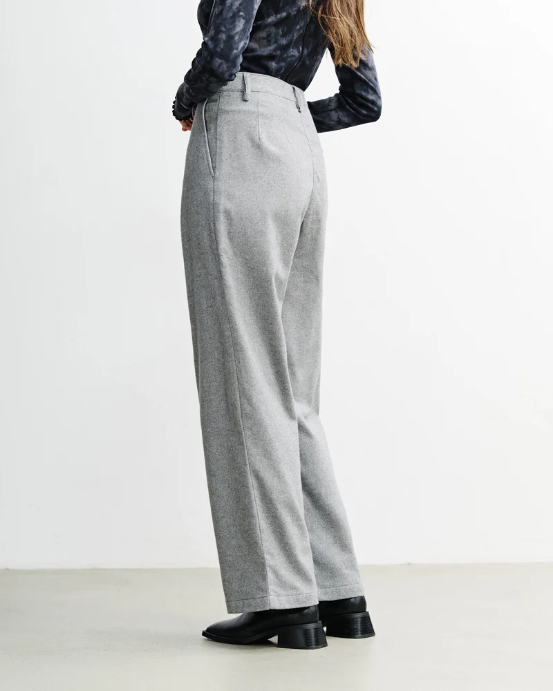 Graue Flanellhose High Waist aus 100% Bio-Baumwolle von Rotholz