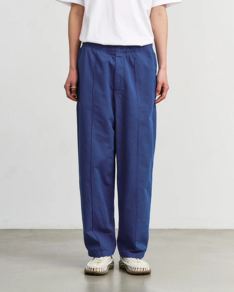 Blaue Bundfaltenhose Weit aus Bio-Baumwolle von Rotholz