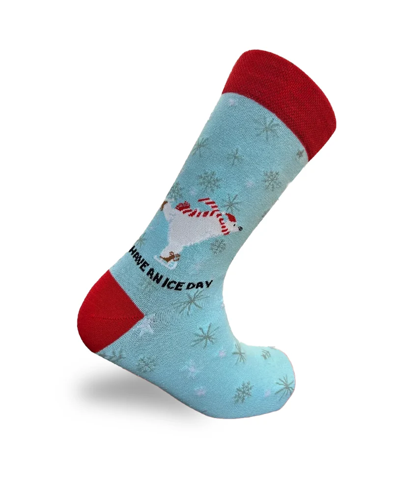 Have An Ice Day Socks Winter Humor Edition