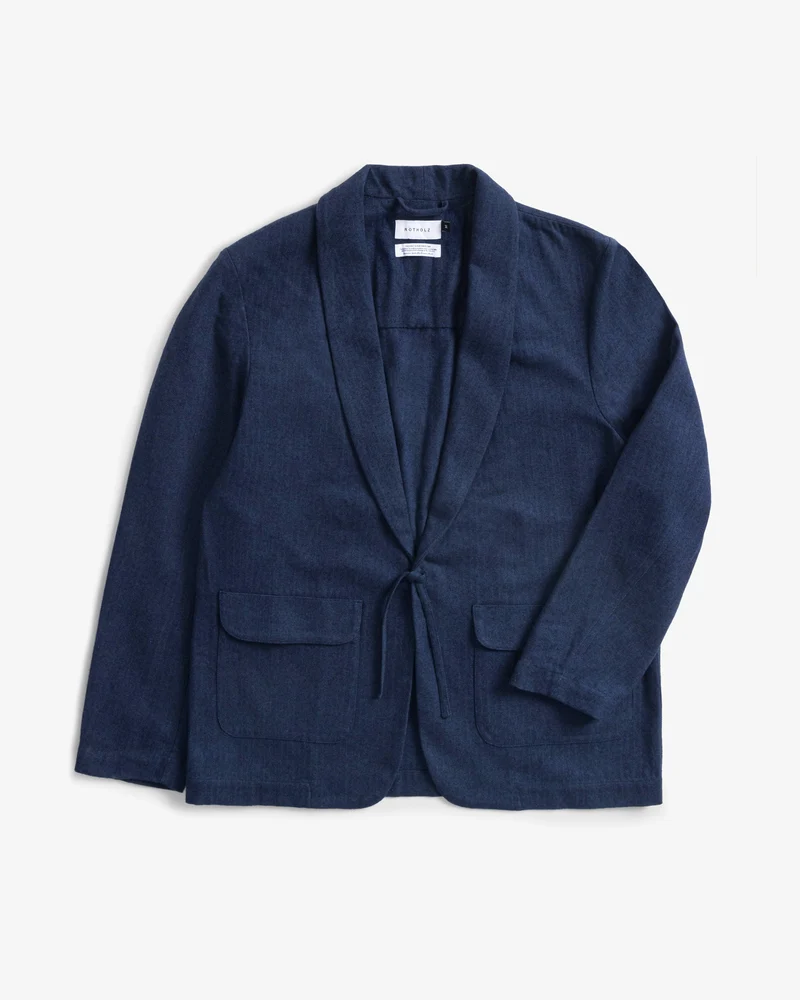 Blauer Blazer Kimono aus 100% Bio-Baumwolle von Rotholz