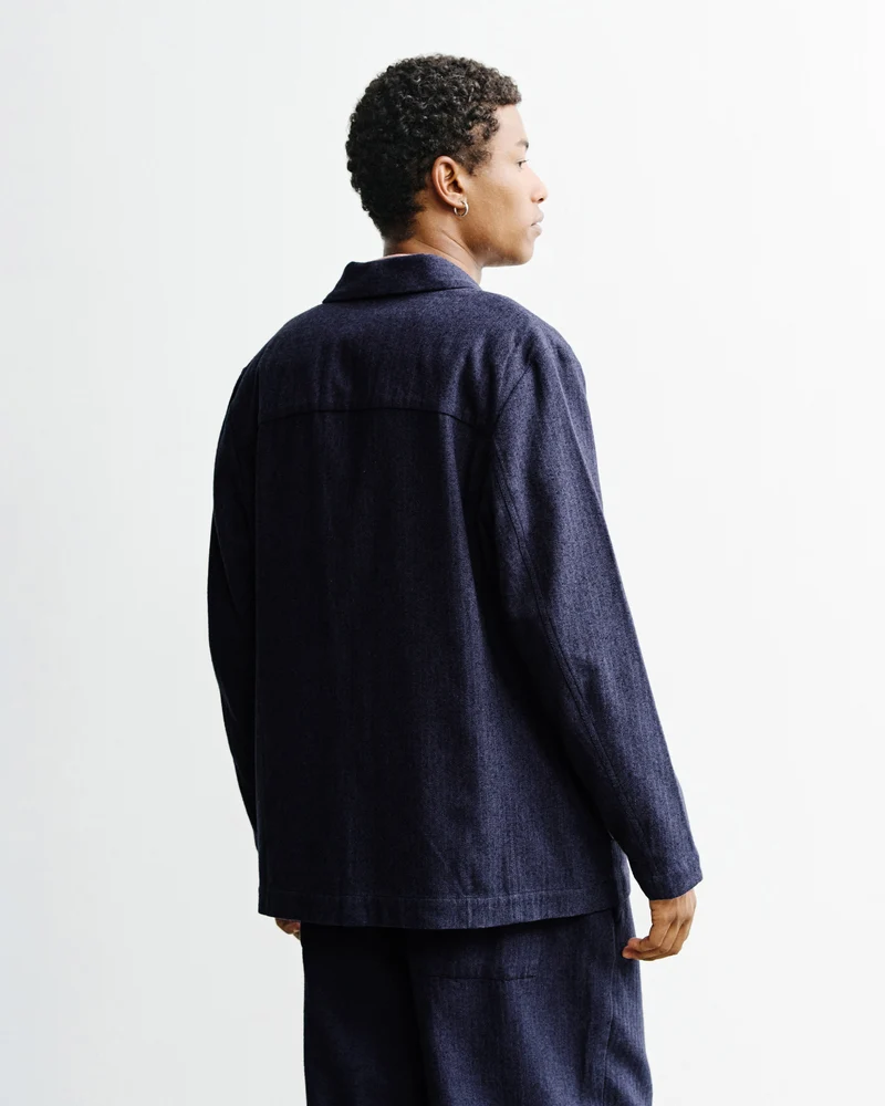 Blauer Blazer Kimono aus 100% Bio-Baumwolle von Rotholz