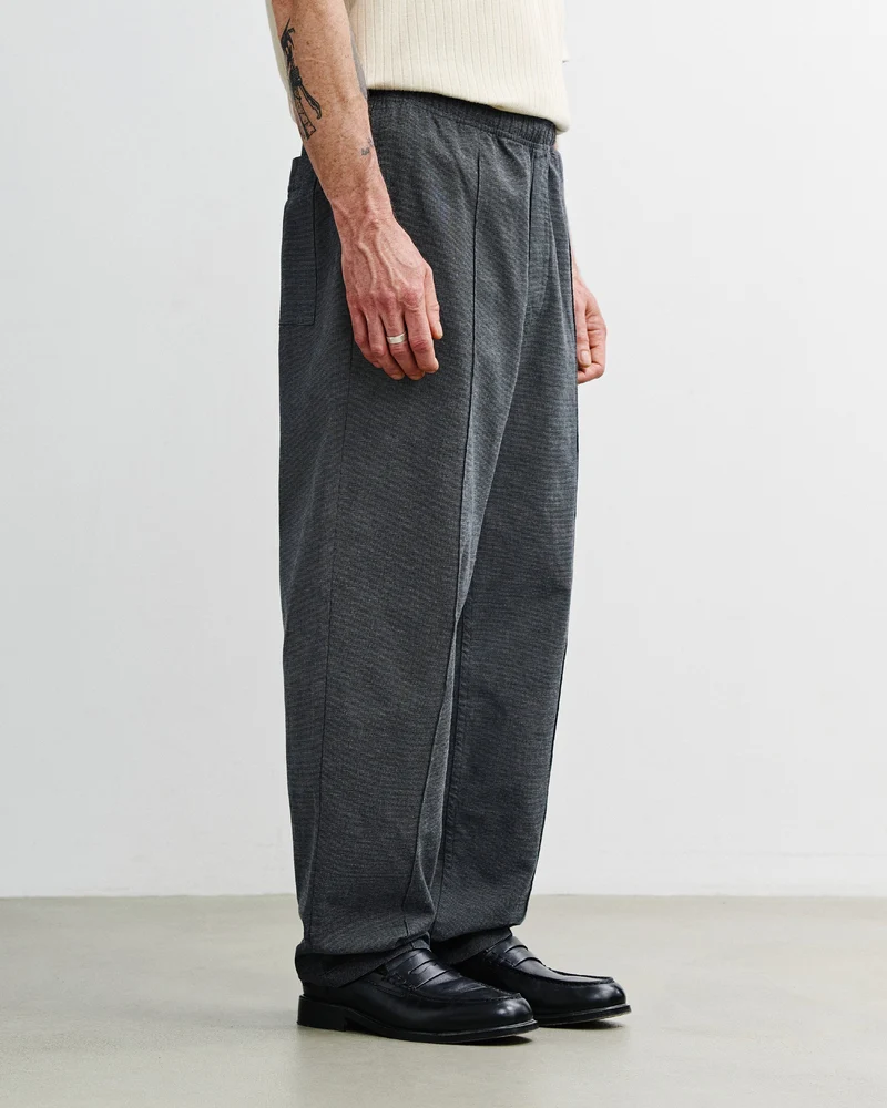 Grau Melange Bundfaltenhose Weit aus Bio-Baumwolle von Rotholz